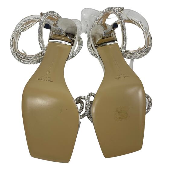 Mach & Mach Double Strap Square Toe Bow Sandals Satin White Size 42 - Picture 8 of 12